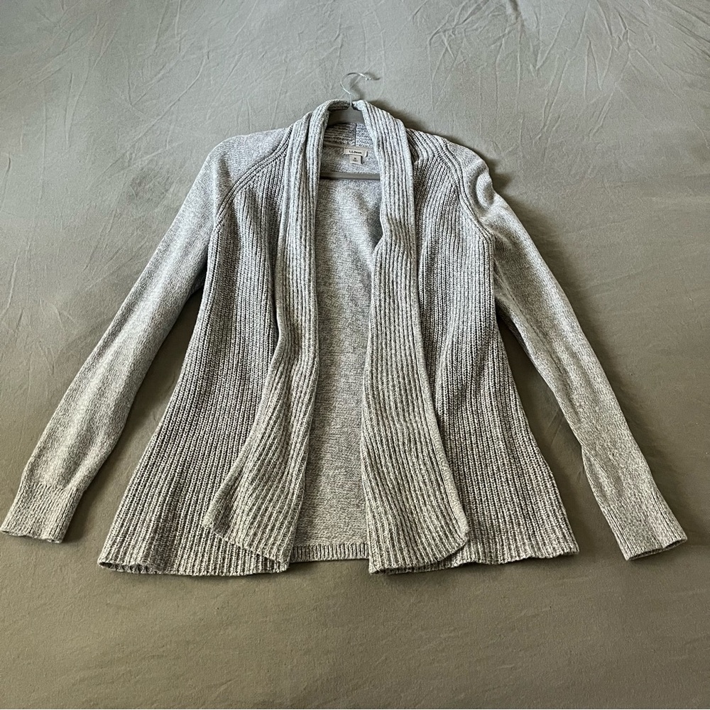 LL Bean Gray Cotton Cardigan - Picture 1 of 5